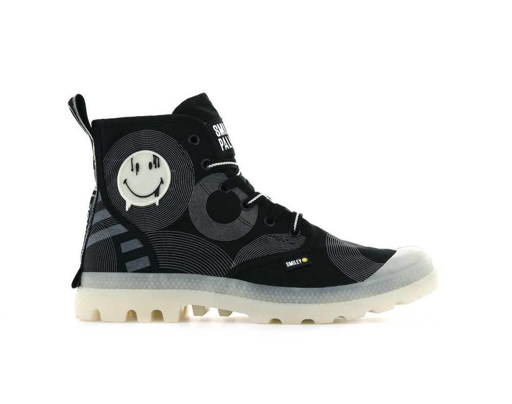 Botas Palladium PAMPA SMILEY GITD Hombre Gris Oscuro | Costa Rica-53670